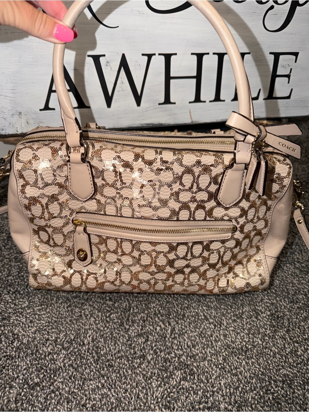 Coach poppy Sequin vintage satchel